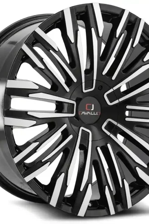 Cavallo CLV-28 Gloss Black and Machined Wheel; Rear Only; 22x9.5; 15mm Offset Best Choice