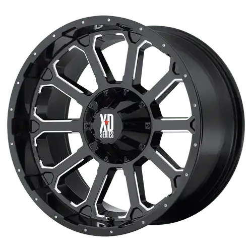 XD XD806 BOMB 5X110/5X115 18X9 +30 GLOSS BLACK WITH MILLED ACCENTS Special Offer