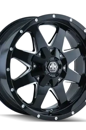 Original Mayhem Tank 8040 5x127/5x139.7 17x9-12 Black/Milled Spokes