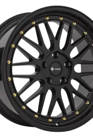 Get Yours Vors VR8 5x120 19x9.5 +22 All Black Gold Rivet