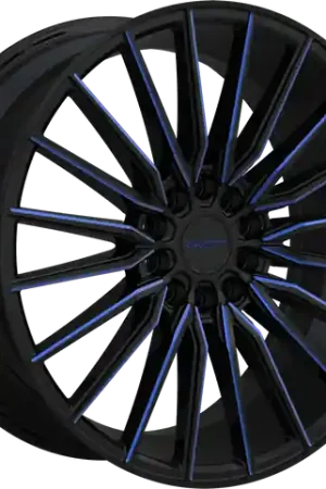 Original RAVETTI M18 5X114.3/5X120 18x8 +38 BLACK AND BLUE MILLED