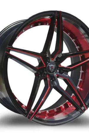 Marquee M3259 Wheel 20x9 5x114.3 Black & Red 33mm - FREE T-SHIRT INCLUDED! High Quality