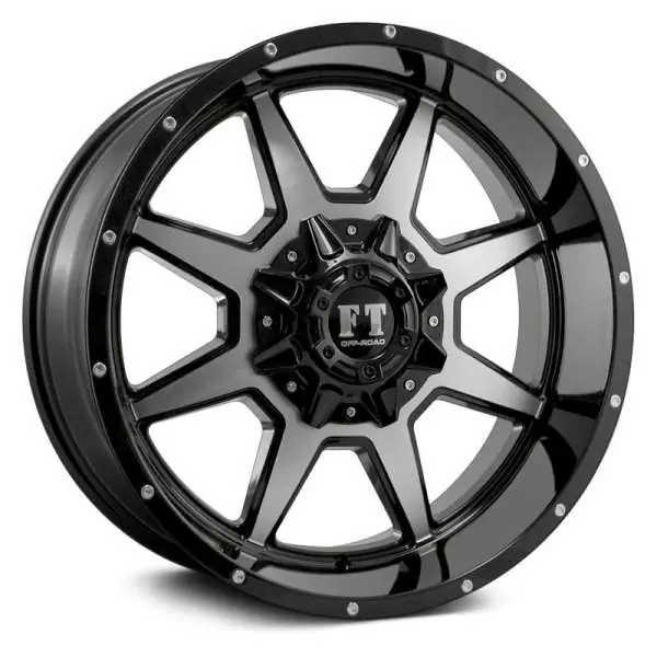Full Throttle Ft2 Wheel 22x12 5x139.7 Black Machined -44mm - FREE T-SHIRT INCLUDED! One Day Deal