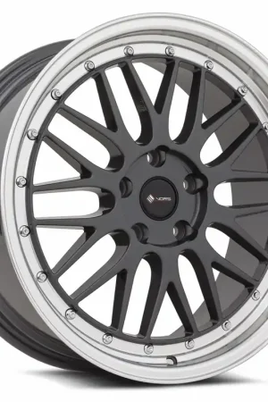 Buy Direct Vors Vr8 Wheel 20x8.5 5x110 Hyper Black w/ Machined Lip & Chrome Rivets 35mm