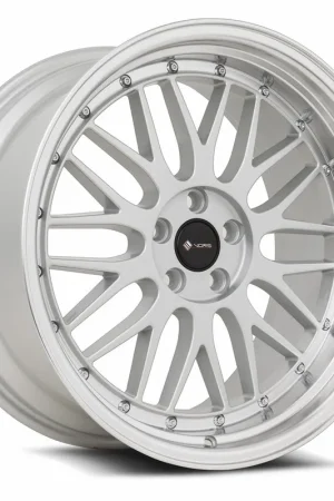 Price Cut Vors Vr8 Wheel 18x9 5x110 Silver w/ Machined Lip & Chrome Rivets 35mm
