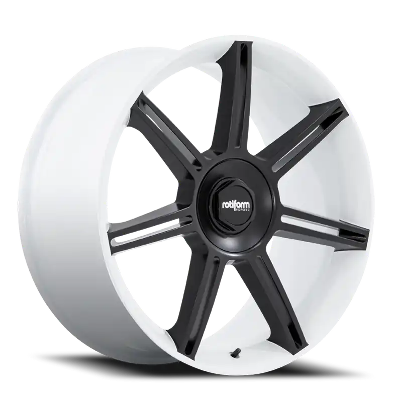 Original Rotiform Fra Wheel 22x10 5x130 Gloss White With Matte Black Spokes 56mm - FREE T-SHIRT INCLUDED!