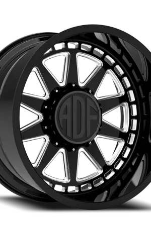 Bargain Adf Taladega - Wheel 24x12 8x165.1 Gloss Black/Machined -40mm - MINIMUM PURCHASE OF 4 - FREE T-SHIRT INCLUDED!