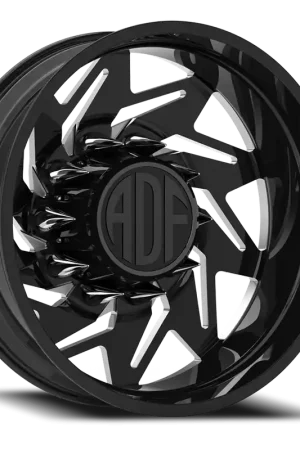 Adf Flex Left Dually - Wheel 24x8.25 8x165.1 Gloss Black/Machined -167mm - MINIMUM PURCHASE OF 4 - FREE T-SHIRT INCLUDED! Bargain