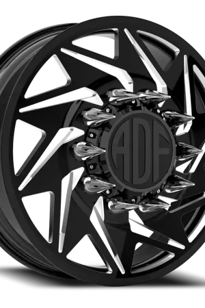 Adf Flex Right Dually Wheel 24x8.25 10x225 Gloss Black/Machined 144mm - MINIMUM PURCHASE OF 4 - FREE T-SHIRT INCLUDED! Fan Favorite