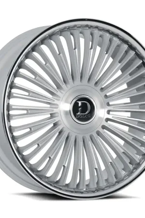 DOLCE LUXURY Razzo Wheel 24x10 Blank Custom Drilled Gloss Sliver With Brushed Face & Stainless Lip 25mm - FREE T-SHIRT INCLUDED! While Supplies Last