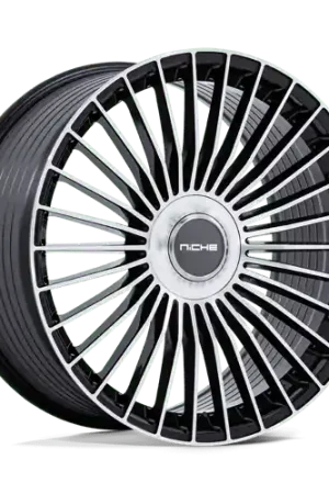 Crafted Niche Nc282 Serene Wheel 22x9 5x108 & 5x114.3 Gloss Black w/ Machined Face 38mm - FREE T-SHIRT INCLUDED!