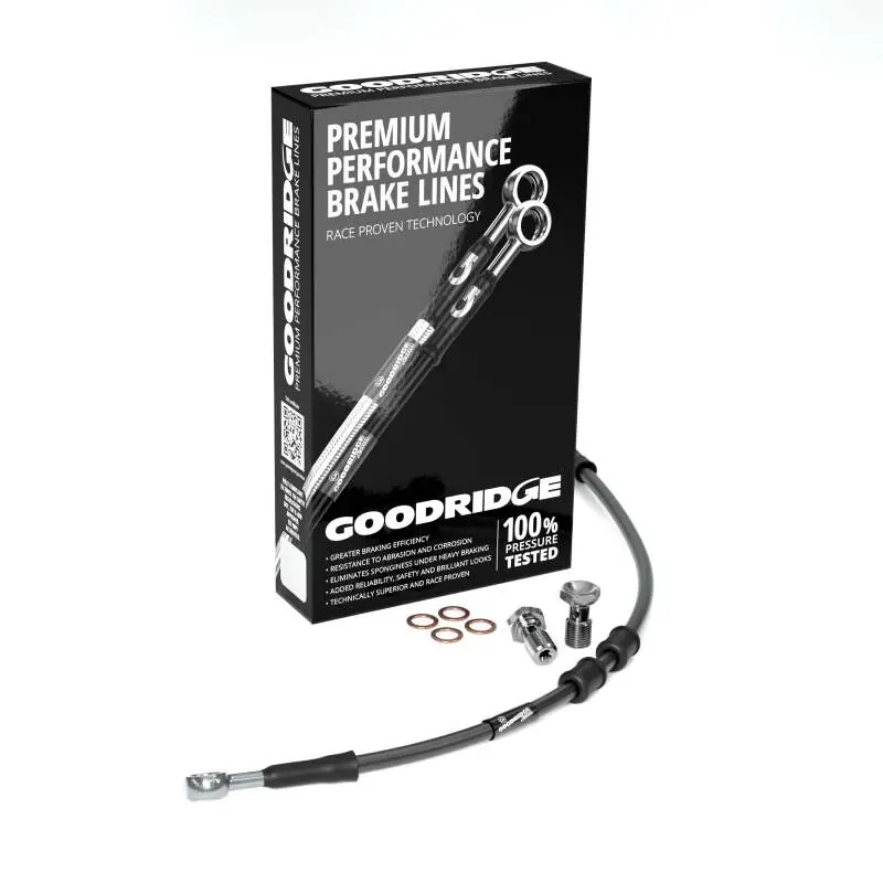 Goodridge 16-17 HD FLSTFBS Fat Boy S (w/ABS) +10in Black Brake Line Kit w/Stainless Steel Fittings Final Sale