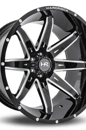 Fresh Stock Hardrock Offroad Wheels H502 Gloss Black Milled 24x14 -76mm Offset 6x135