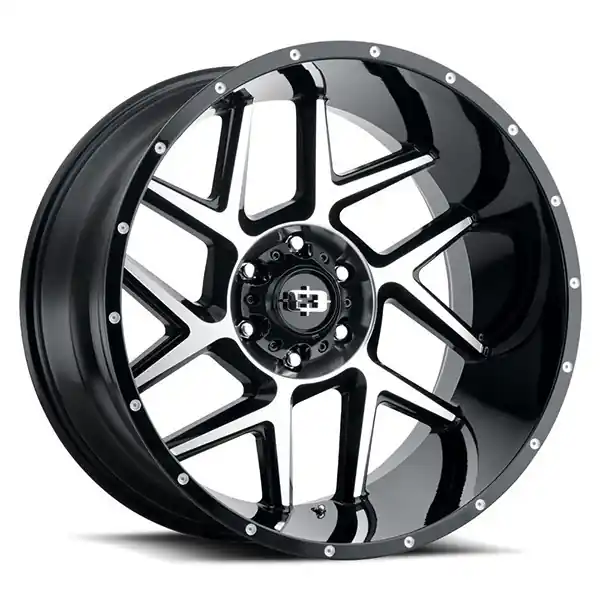 Vision Wheels Sliver 360 Gloss Black Machined Face 20x10 -25mm Offset 8x180 Buy Direct