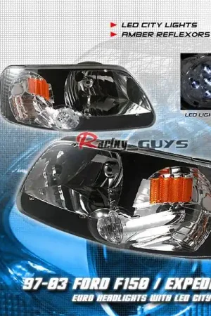Euro Black LED City Headlights Limited Time