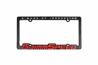 GrimmSpeed License Plate Frame - GrimmSpeed Red Text (Single) - 111051 Editor’s Pick