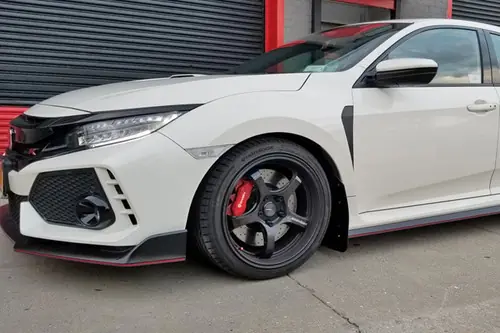 Discount Rally Armor 2017-2021 Honda Civic Type R (Type R Only) UR Red Mud Flap w/ White Logo #MF47-UR-RD/WH