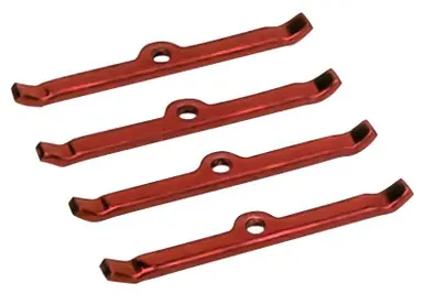 Budget Moroso Chevrolet Small Block Valve Cover Hold Downs - Steel - Red Powder Coat - Set of 4 - 68505
