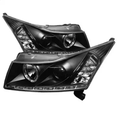 Affordable Spyder Chevy Cruze 11-14 Projector Headlights LED Halo -DRL Blk High H1 Low H7 PRO-YD-CCRZ11-DRL-BK - 5037916