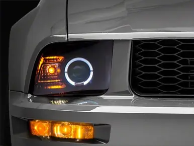 One Day Deal Raxiom 05-09 Ford Mustang Halogen 2010 Style LED Halo Headlights-Blk Hsng(Clear Lens/Excludes GT500) - 101682