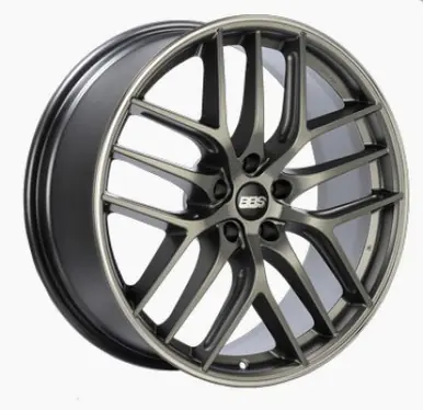 Fan Favorite BBS CC-R 19x9 5x112 ET42 Satin Platinum Polished Rim Protector Wheel -82mm PFS/Clip Required - CC2202PPO