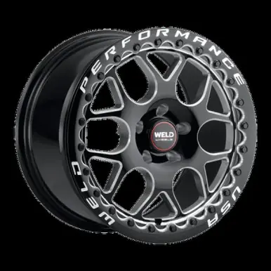 Low Price Weld Solana Beadlock 15x10 / 6x139.7 BP / ET38 / 6.99in BS / 106.1 Dia - Gloss Black Milled Wheel - S910B0084P38