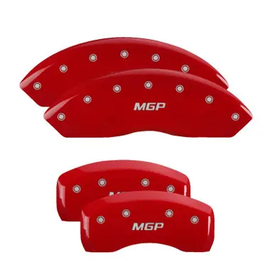 MGP 4 Caliper Covers Engraved Front & Rear MGP Red finish silver ch - 37004SMGPRD Best Choice