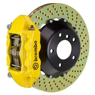 Brembo 12-14 328i Excl xDrive/MSport Brakes Rr GT BBK 4Pis Cast 345x28 2pc Rotor Drilled-Yellow - 2P1.8045A5 Low Price