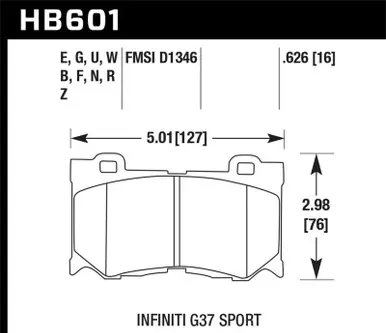 Hawk 09-13 Infiniti FX50 5.0L Base Front ER-1 Brake Pads - HB601D.626 Viral